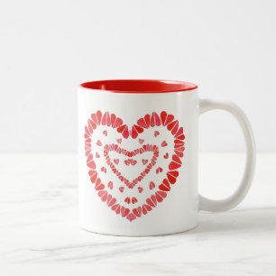 Tasse 2 Couleurs COEURS SUCRÉS Mugue bicolore rouge