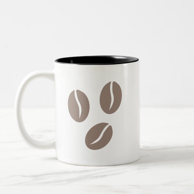 Tasse 2 Couleurs Coffee Beans Art (Gauche)
