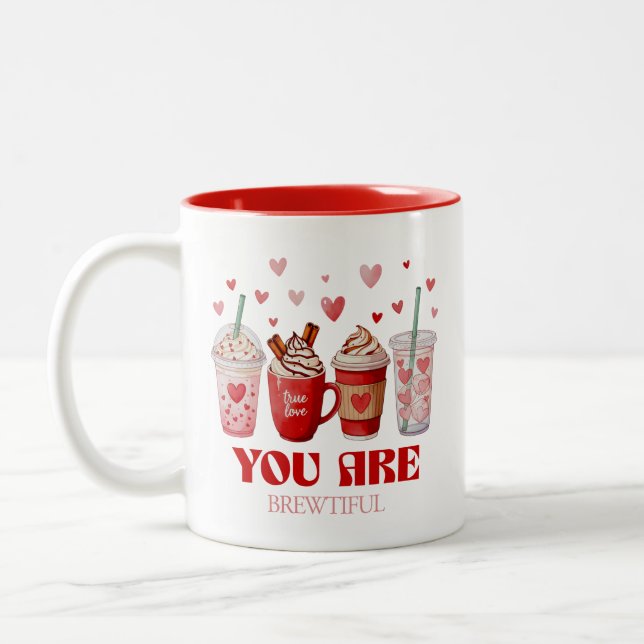 Tasse 2 Couleurs Coffee Lover Valentines Day (Gauche)