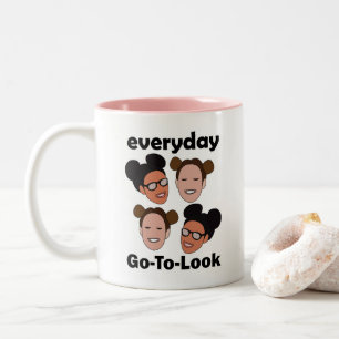 Tasse 2 Couleurs Coiffure Space Buns Mode Quotidienne Aller-Retour
