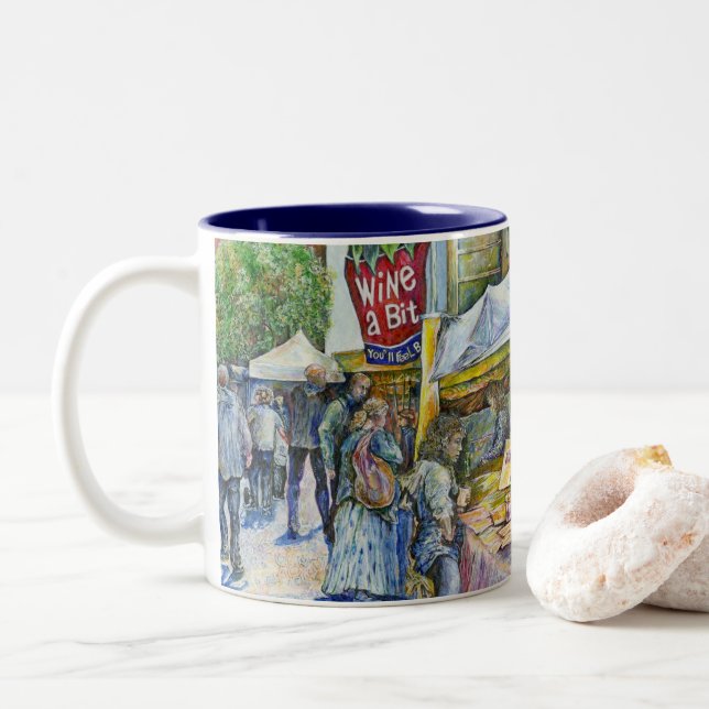 Tasse 2 Couleurs Coin de Flying Pig Farm et Wine a Bit. (Avec donut)