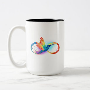 Tasse 2 Couleurs Colibri arc-en-ciel avec symbole d'infini