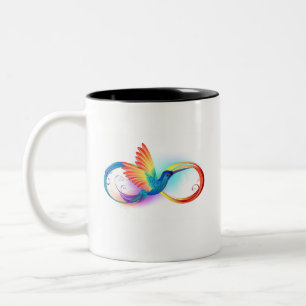 Tasse 2 Couleurs Colibri arc-en-ciel avec symbole d'infini