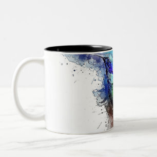 Tasse 2 Couleurs Colibri d'aquarelle