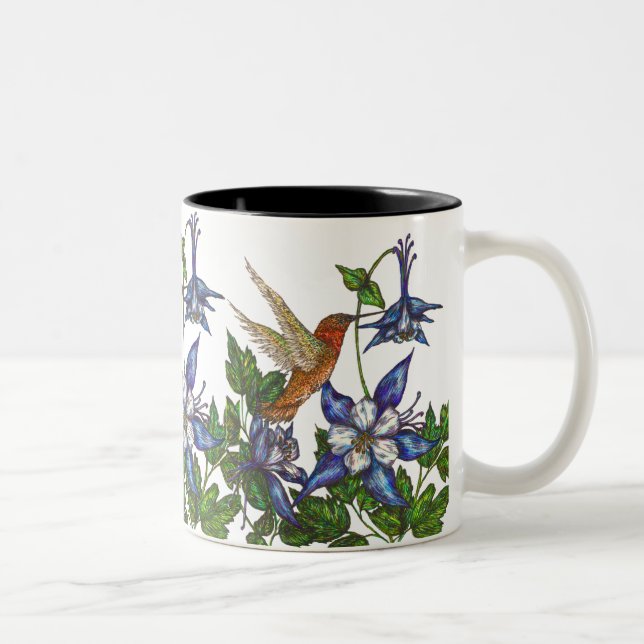 Tasse 2 Couleurs Colibri et Columbine (Droit)