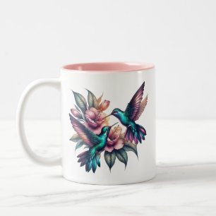 Tasse 2 Couleurs Colibri et fleur