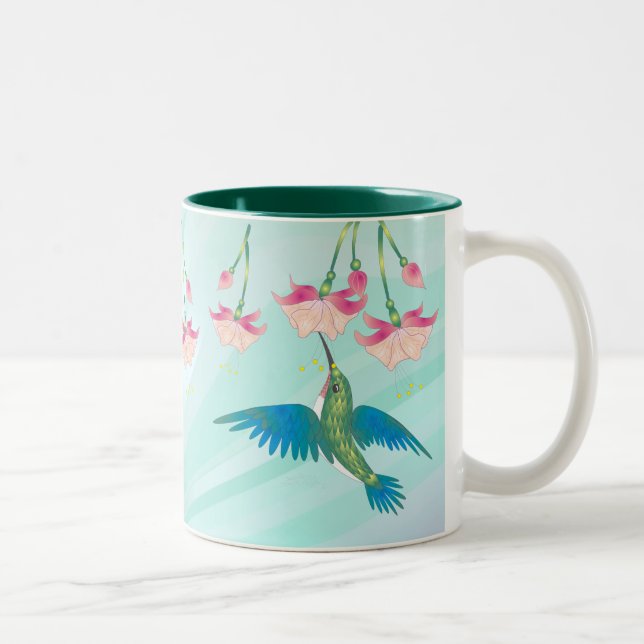 Tasse 2 Couleurs COLIBRI et FUCHSIA par SHARON SHARPE (Droit)