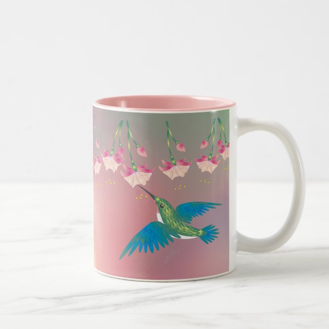 Tasse 2 Couleurs COLIBRI et FUCHSIA par SHARON SHARPE (Droit)