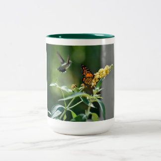 Tasse 2 Couleurs Colibri et papillon