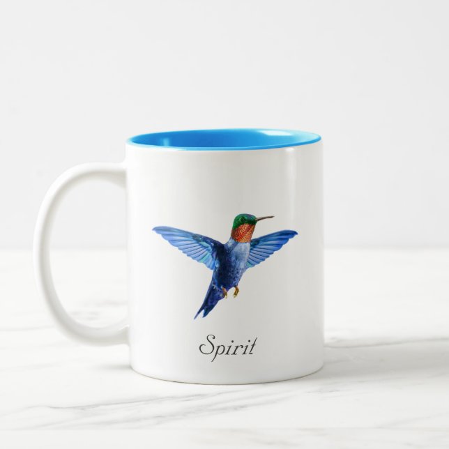 Tasse 2 Couleurs Colibri mignon & calligraphie (Gauche)