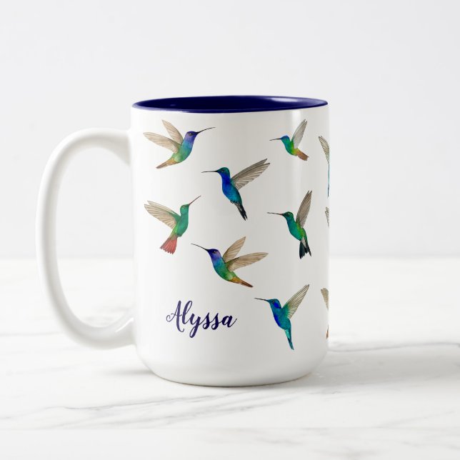 Tasse 2 Couleurs Colibris personnalisés (Gauche)
