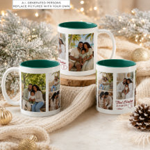 Collage de 5 photos Premier Noël en tant que paren