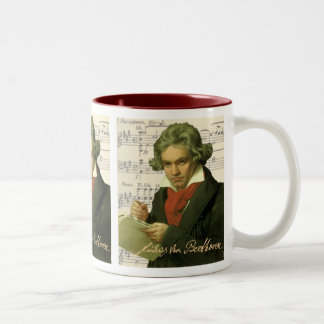 Tasse 2 Couleurs Collage de Beethoven de ~ de Ludwig van Beethoven