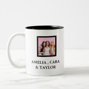 Tasse 2 Couleurs Collage de photos d'amis moderne Simple