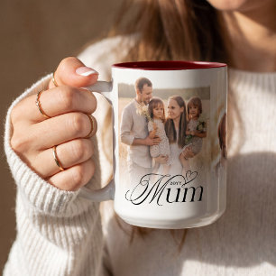 Tasse 2 Couleurs Collage de photos de maman Cadeau de souvenir Joye