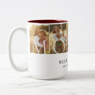 Tasse 2 Couleurs Collage de photos de maman Meilleure maman qui soi
