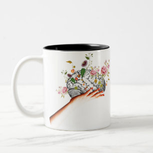 Tasse 2 Couleurs Collage des fleurs du cerveau
