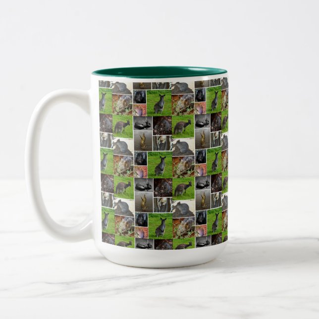 Tasse 2 Couleurs Collage d'images de la faune australienne, (Gauche)