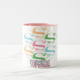 Tasse 2 Couleurs Collage du logo de Supergirl Pastel