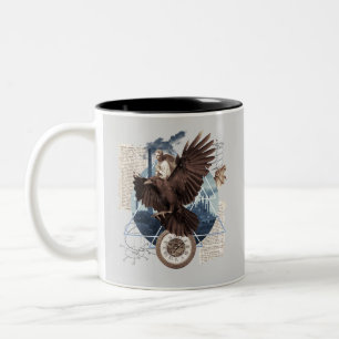 Tasse 2 Couleurs Collage mystérieux de corbeau - Vintage et futuris