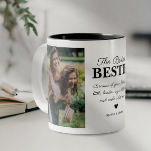 Tasse 2 Couleurs Collage photo de la meilleure bestie