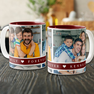 Tasse 2 Couleurs Collage photo personnalisé 2 Famille Citation Marr