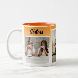 Tasse 2 Couleurs Collage Photo Sisters. Le meilleur type de thérapi