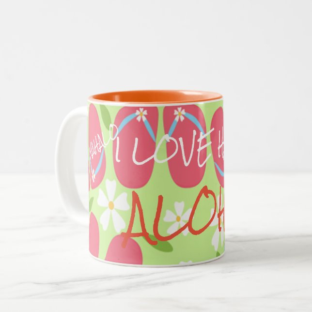 Tasse 2 Couleurs Collection Hawaii Aloha - (Devant gauche)