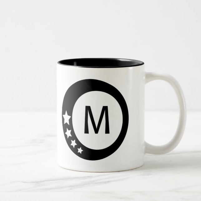 Tasse 2 Couleurs Collection noire et blanche d'étoiles (Droit)