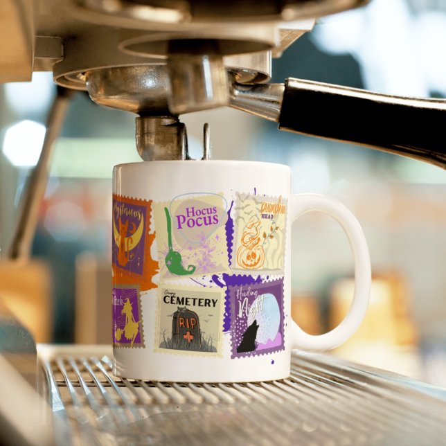 Tasse 2 Couleurs Collections de timbres d'Halloween méchants multic (Créateur téléchargé)