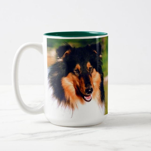 Tasse 2 Couleurs Collie à couche brute (Gauche)