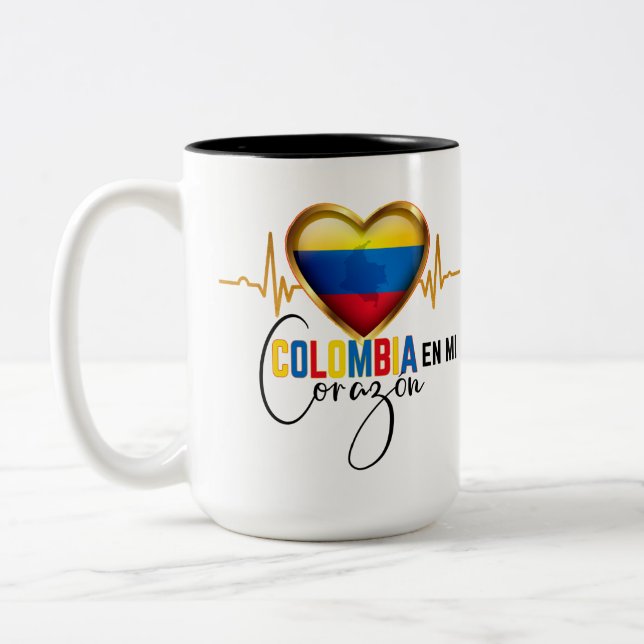 Tasse 2 Couleurs Colombia en mi Corazon Colombian Pride (Gauche)