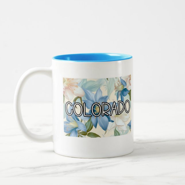 Tasse 2 Couleurs Colorado Columbine Flower (Gauche)