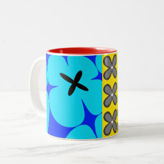 Tasse 2 Couleurs coloré, audacieux et floral CaféOlé 11oz.mug