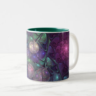 Tasse 2 Couleurs Coloré brillant Art Abstrait Fractal moderne