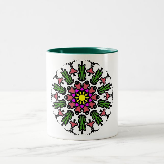 Tasse 2 Couleurs Colorful Geometric Bloom (Centre)