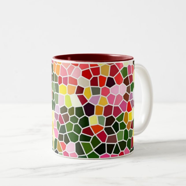 Tasse 2 Couleurs Colorful Mosaic Pattern (Devant droit)