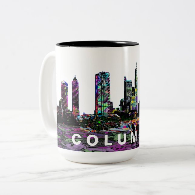 Tasse 2 Couleurs Columbus, Ohio en graffiti (Devant gauche)