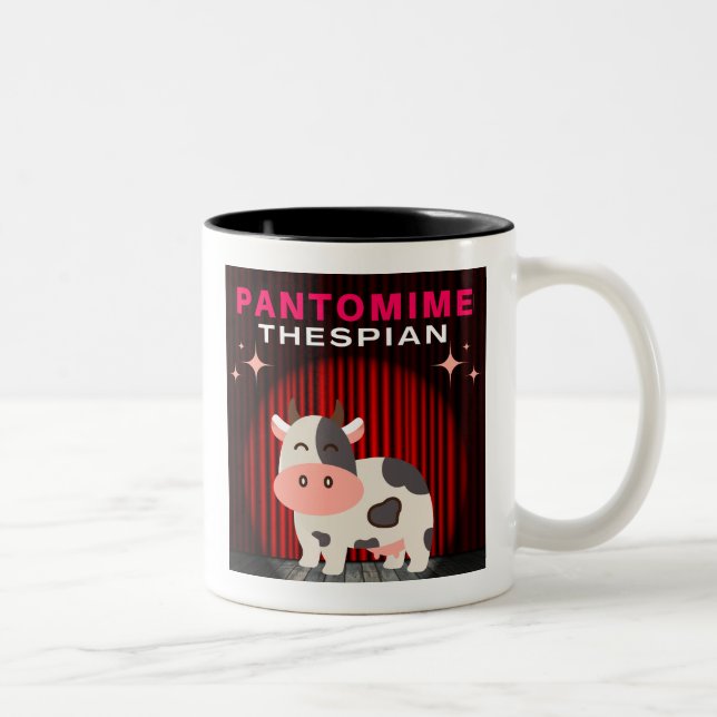 Tasse 2 Couleurs Comédien de pantomime - Vache (Droit)