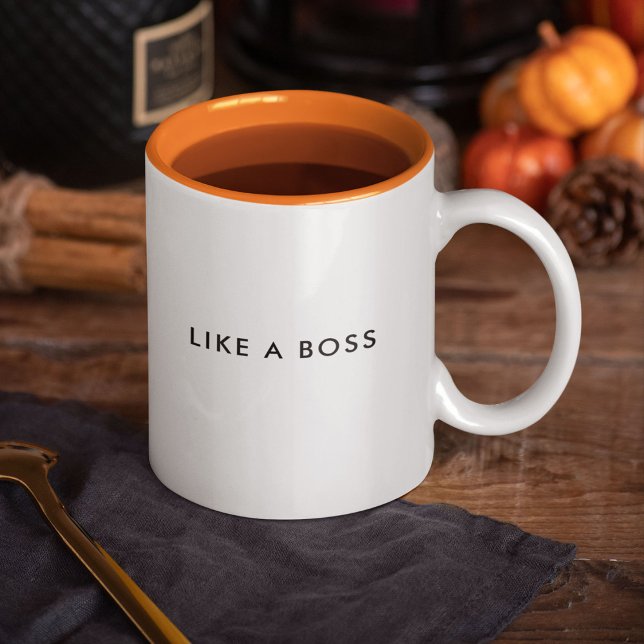 Tasse 2 Couleurs Comme un patron drôle mignon Citation tendance (Funny and cute "Like a Boss" quote mug that will bring a smile to your face every time you sip!)