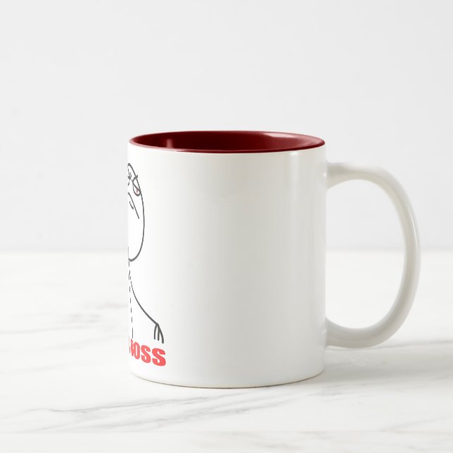 Tasse 2 Couleurs Comme un visage de meme de patron (Droit)