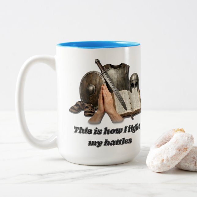 Tasse 2 Couleurs Comment je mène mes batailles (Avec donut)