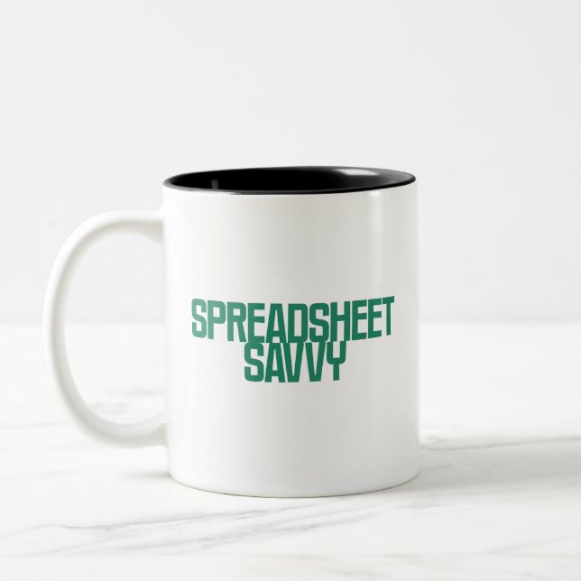 Tasse 2 Couleurs Compétent en tableur | Conception d'expert en comp (Gauche)