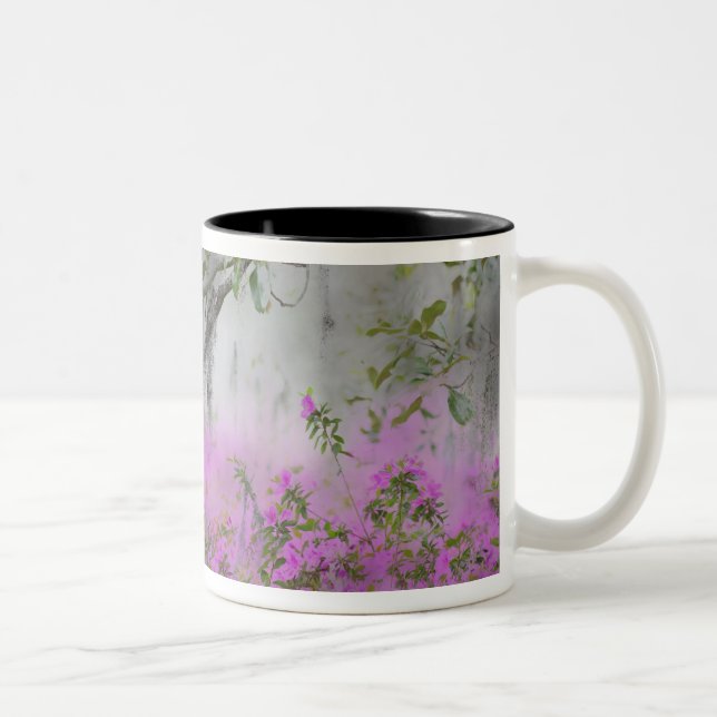 Tasse 2 Couleurs Composite numérique d'azalées et d'arbre magnolia (Droit)