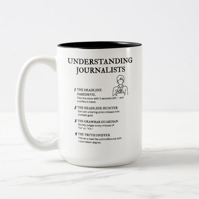 Tasse 2 Couleurs Comprendre les journalistes (Gauche)