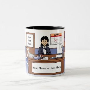 Tasse 2 Couleurs Comptable, comptable - Cartoon féminin