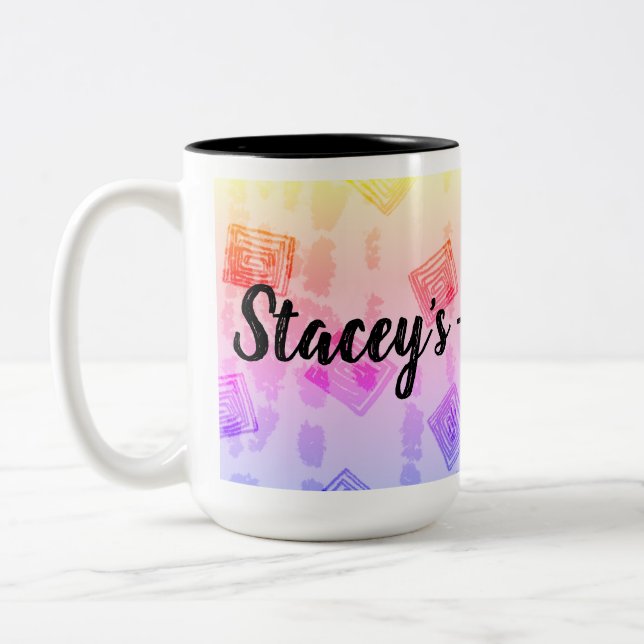 Tasse 2 Couleurs Conception abstraite personnalisable dans des coul (Gauche)