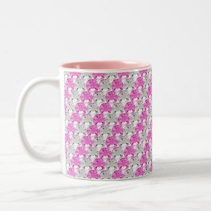 Tasse 2 Couleurs Conception assez rose et claire de rayure de