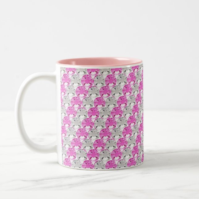 Tasse 2 Couleurs Conception assez rose et claire de rayure de (Gauche)