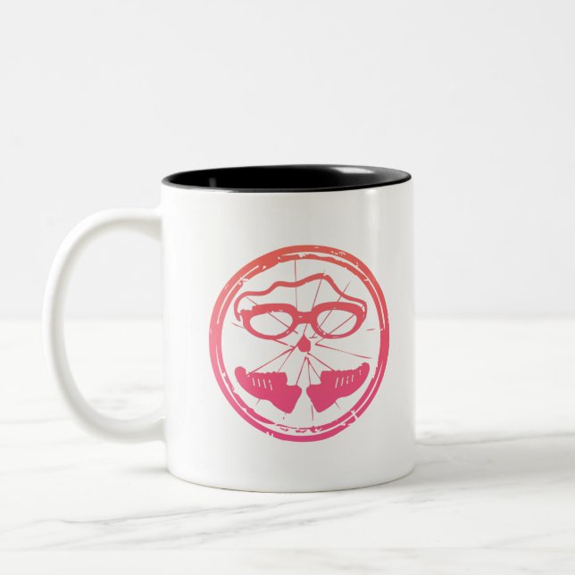 Tasse 2 Couleurs Conception cool de triathlon (Gauche)
